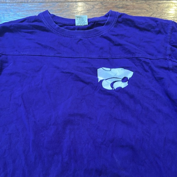 Kansas state Purple Long Sleeve Shirt with Logo -some stains - Picture 2 of 8